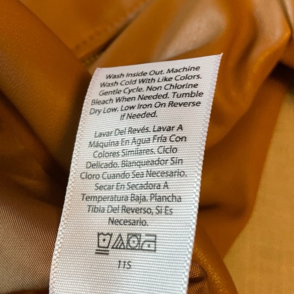 Wonder Nation Tan Leather Bomber Jacket - Picture 6 of 6